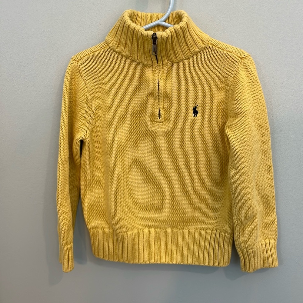 Polo by Ralph Lauren Yellow Quarter-Zip Sweater